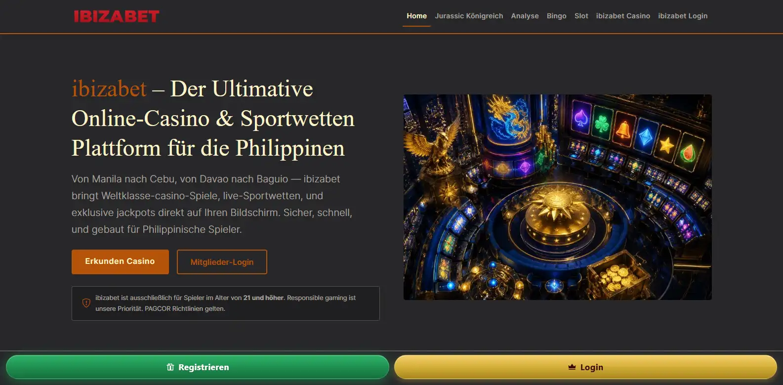 Englischer Seitenhinweis zum Sportwettenangebot