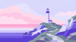 Leuchtturm auf einer felsigen Küste